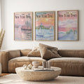 Pastel Coastal Landscape Poster Set