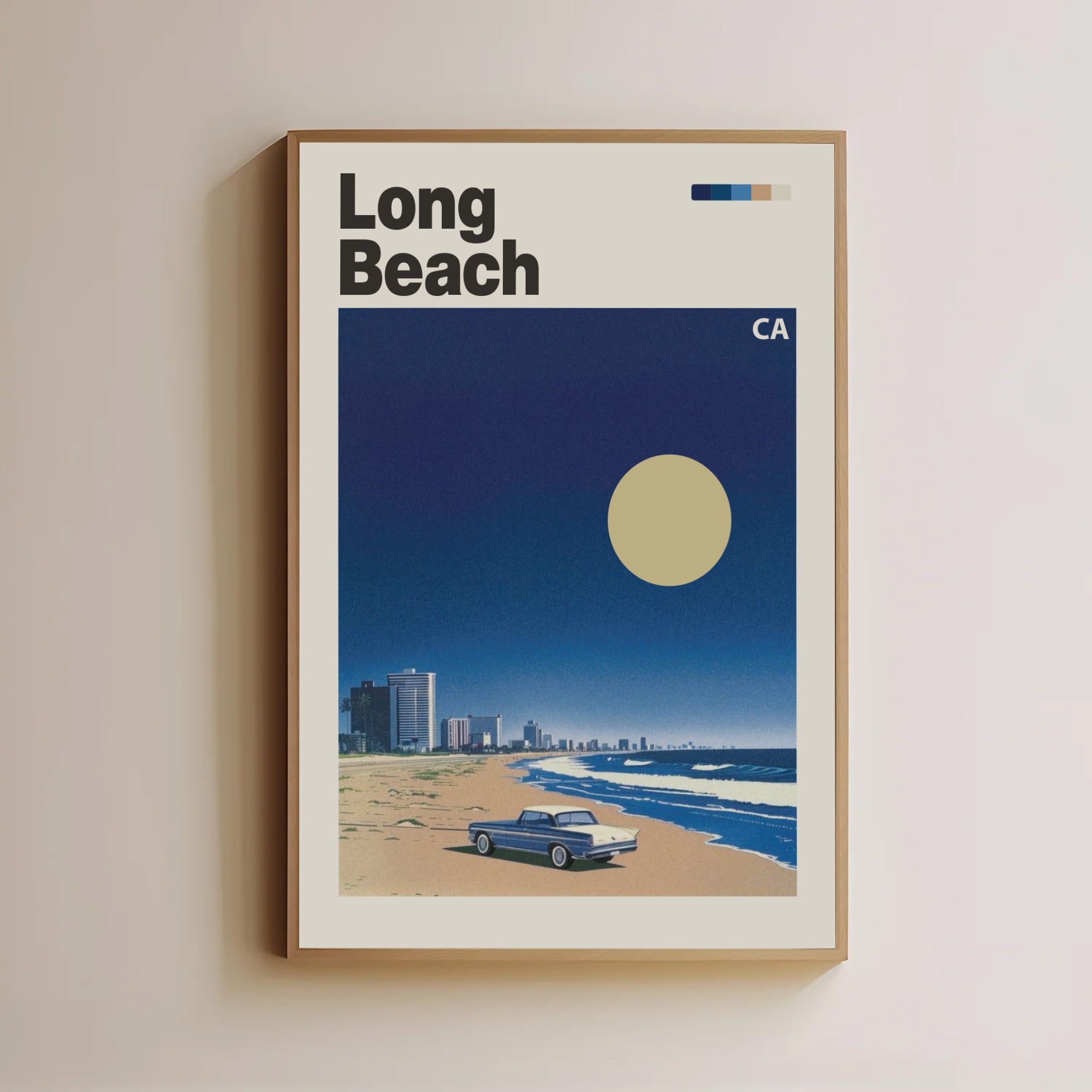 Vintage Long Beach Travel Poster