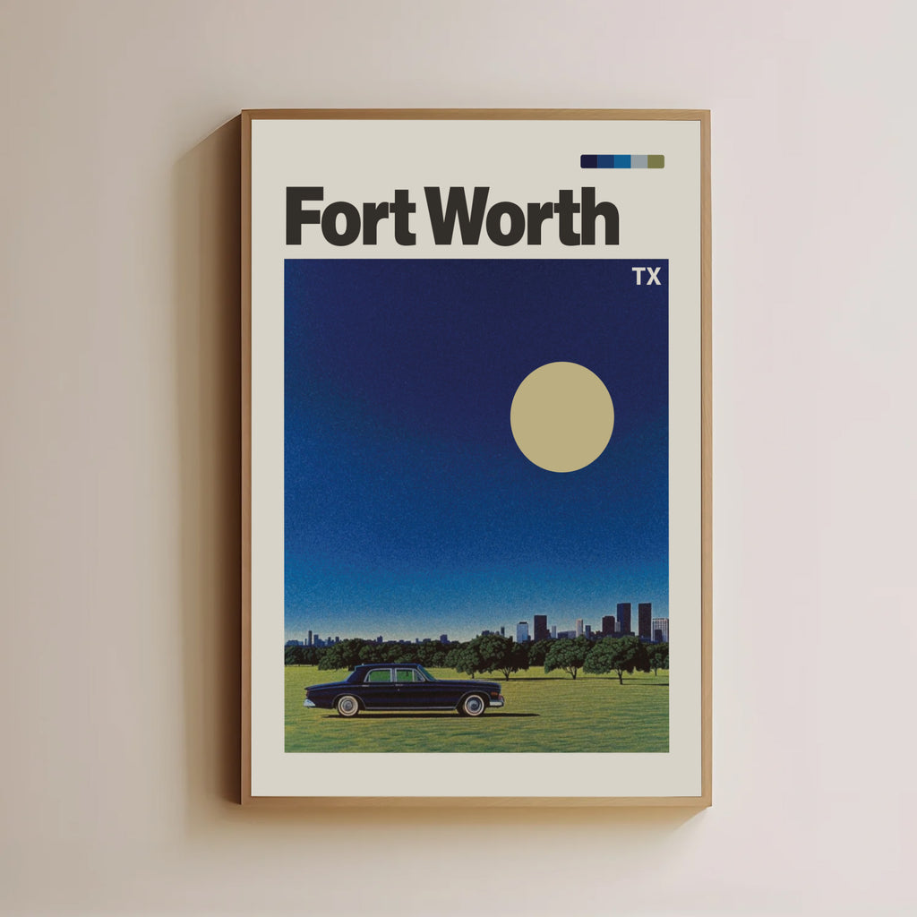 Vintage Fort Worth Travel Poster