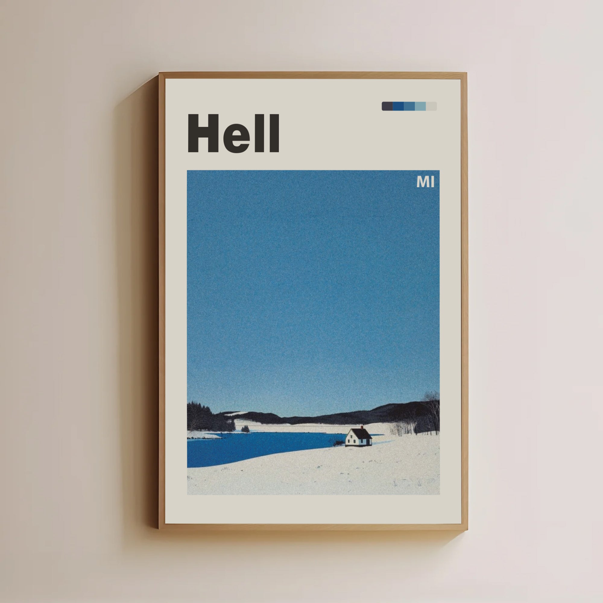 Vintage Hell, Michigan Travel Poster