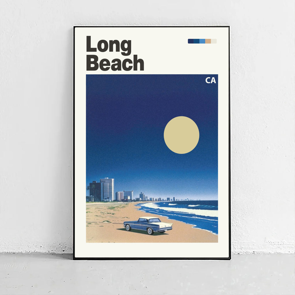 Vintage Long Beach Travel Poster