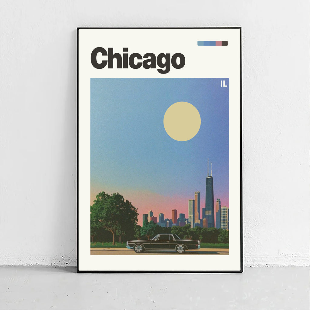 Vintage Chicago Travel Poster