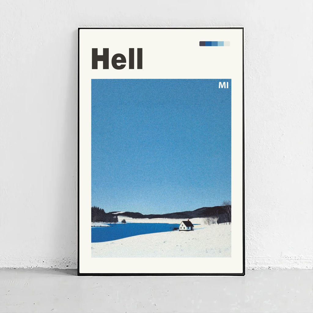 Vintage Hell, Michigan Travel Poster
