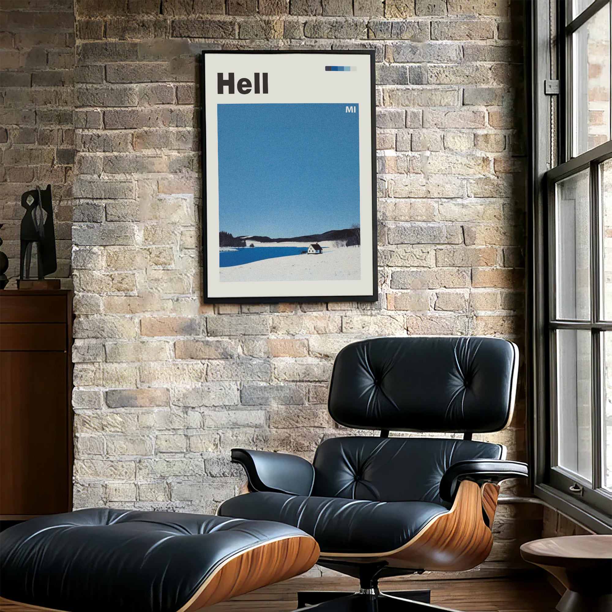 Vintage Hell, Michigan Travel Poster
