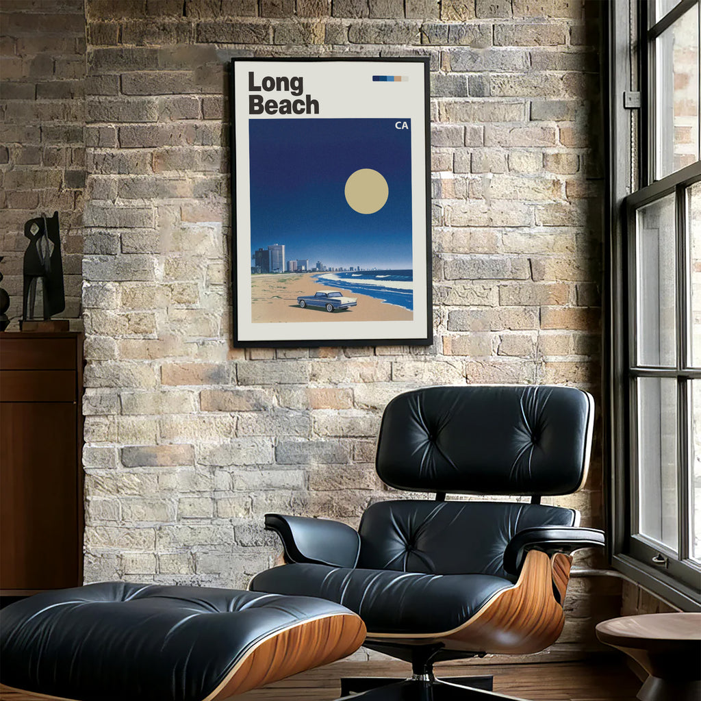 Vintage Long Beach Travel Poster