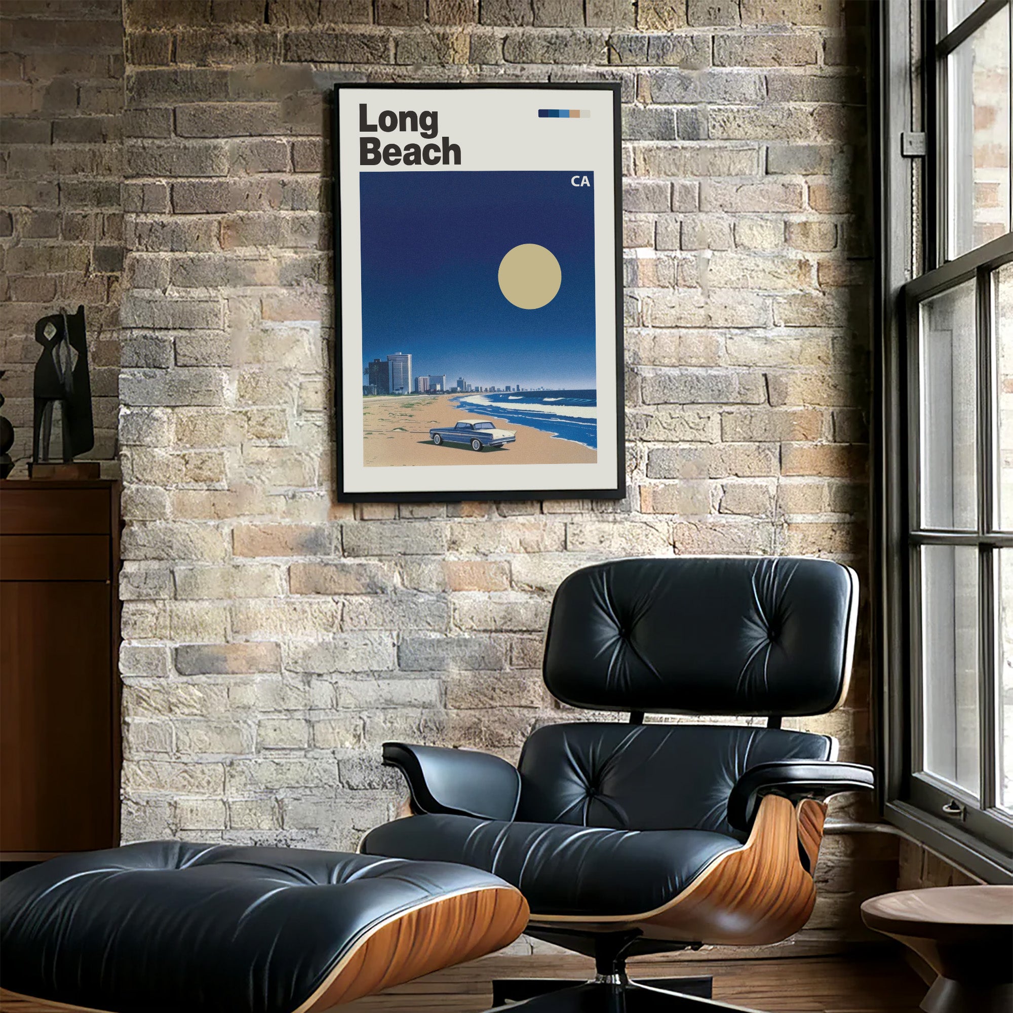 Vintage Long Beach Travel Poster