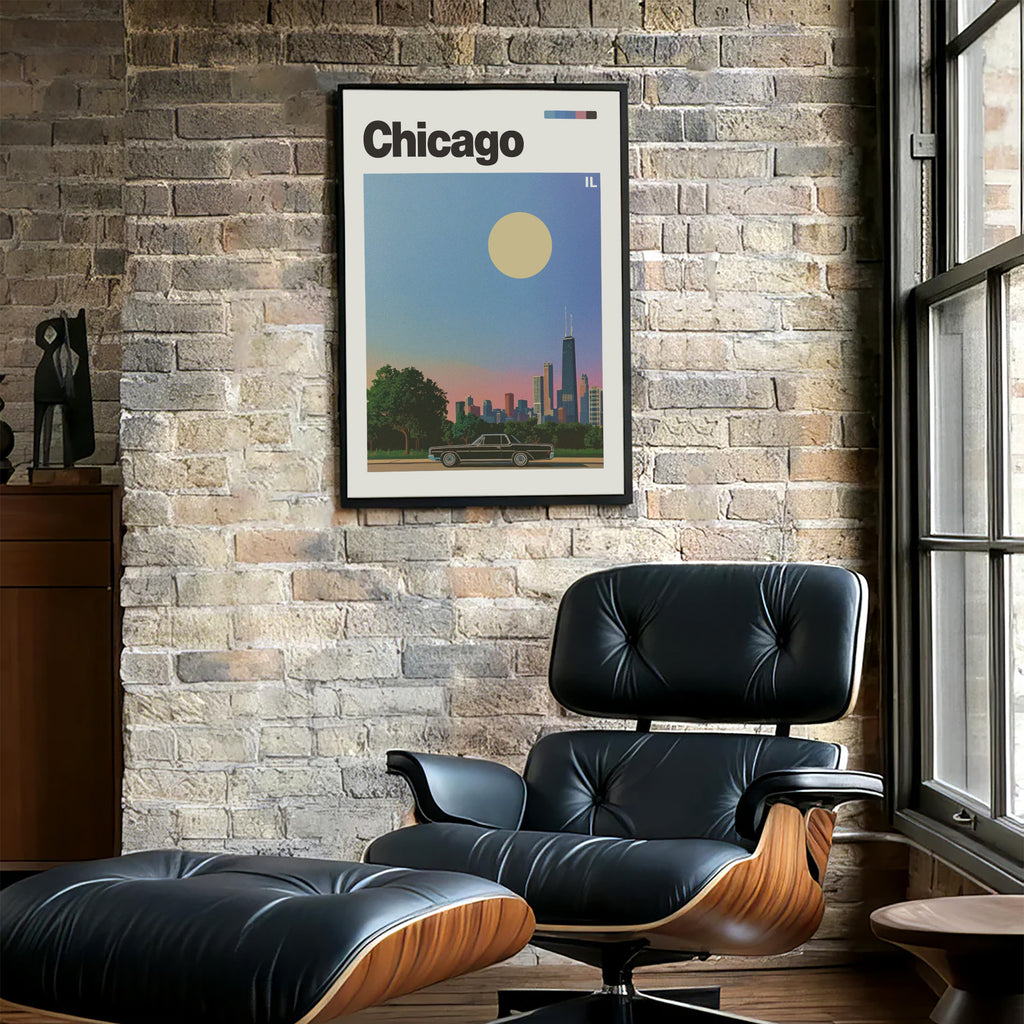 Vintage Chicago Travel Poster