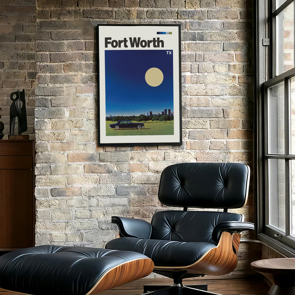 Vintage Fort Worth Travel Poster