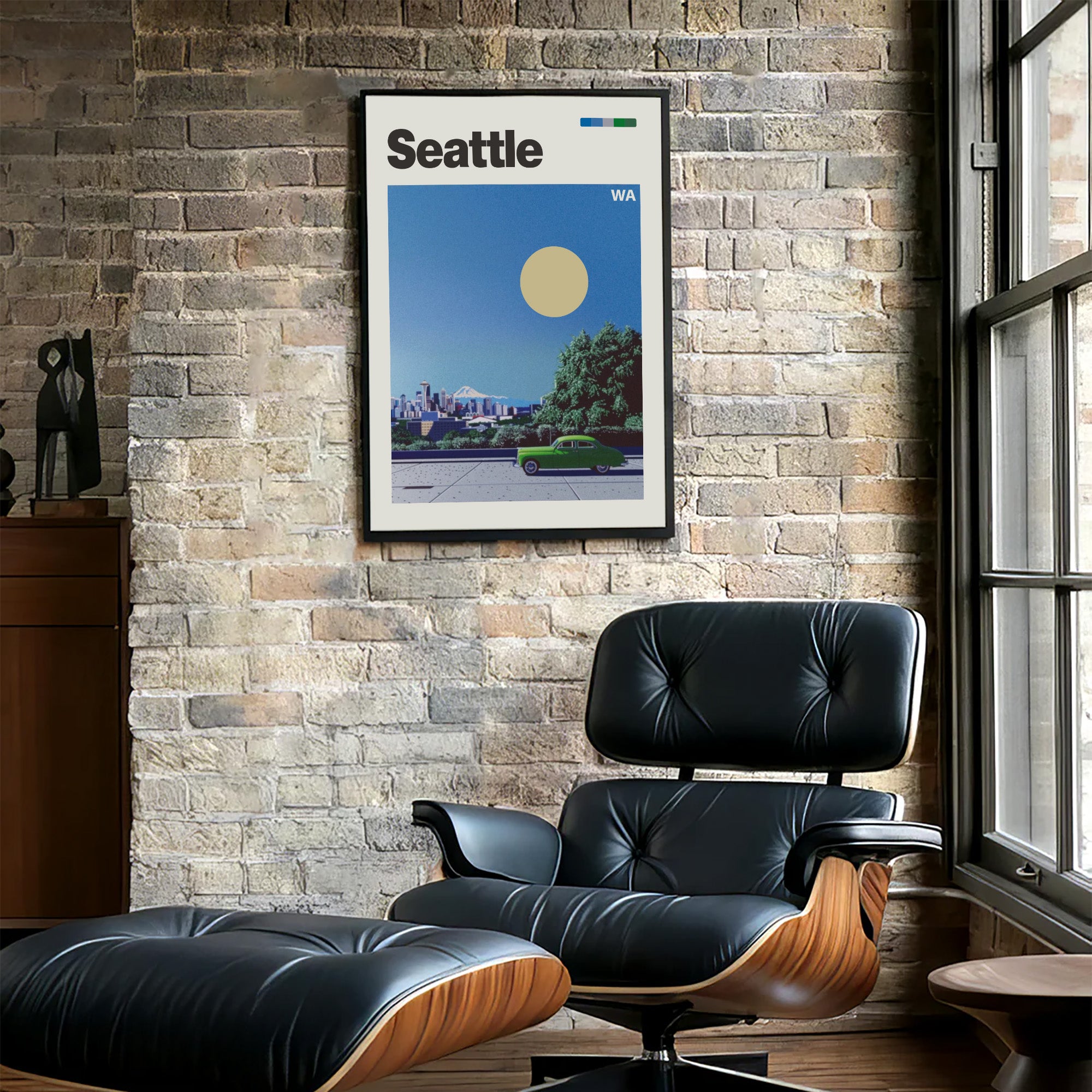 Vintage Seattle Travel Poster