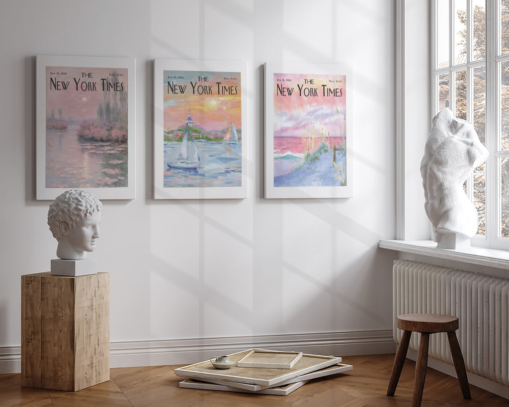 Pastel Coastal Landscape Poster Set
